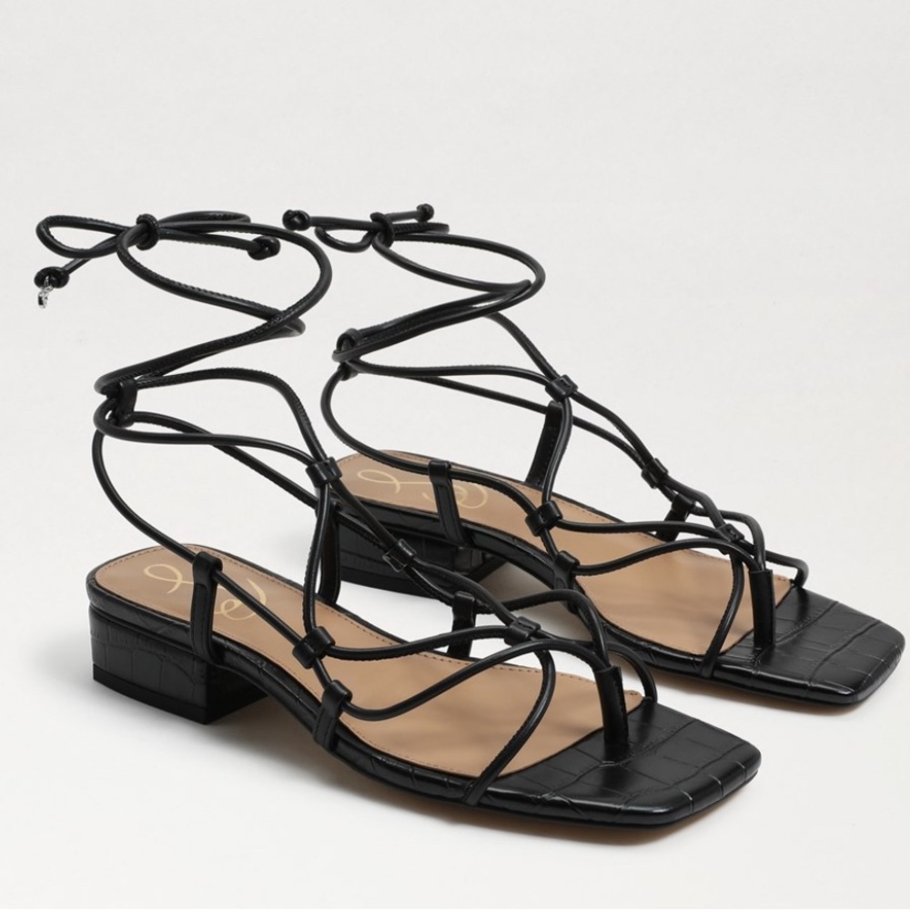 Sam Edelma Black DAFFY SANDAL Elegant Black Strappy Sandals Size 7.5 - Picture 12 of 12